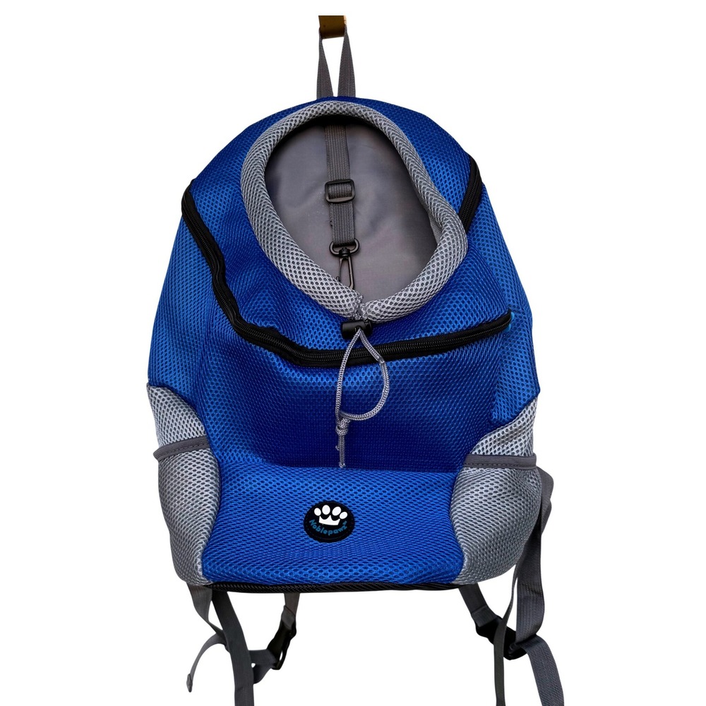 Noblepawz Blue Mesh Pet Carrier Backpack Sm /Med Dog Cat Travel Bag 17in. NWOT